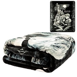 JPI Plush Throw Blanket - Lovers - Queen Bed 79"x 95" - Special Edition Faux Fur Blanket for Beds, Sofa, Couch, Picnic, Camping