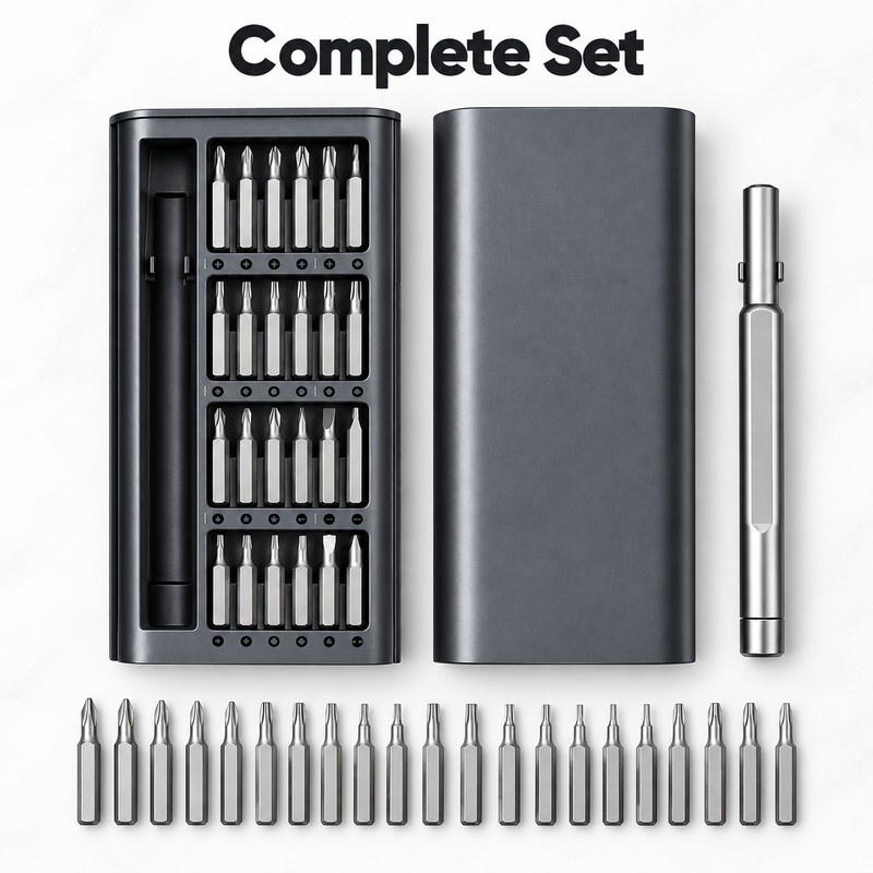 25-in-1 Precision Screwdriver Set – 24 CR-V Steel Bits with