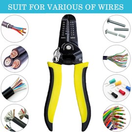 7 Inch 10-22 AWG Wire Stripper, Wire Stripping Tool, Wire Cutter, Cable Stripper, Wiring Tools and Multifunctional Hand Tool