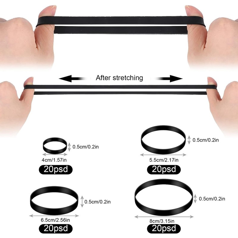 Elastic Bands Heavy Duty 80Pcs Thick rubber bands Natural Strong
