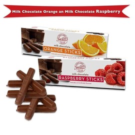 Sweets Candy Sticks Milk Chocolate Orange an Milk Chocolate Raspberry Pack of 2
