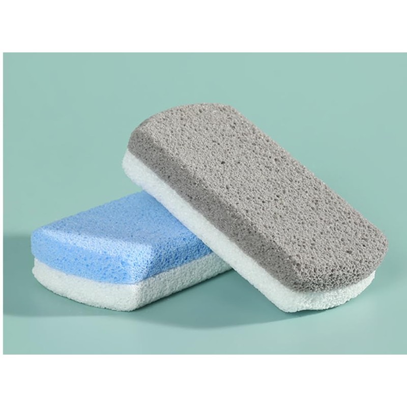 4PC Pumice Stone Cleaning Block, Dual Layer Blue White and