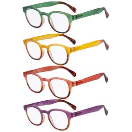 Eyekepper 4 Pack Ladies Reading Glasses - Round Readers for Women Reading +1.75