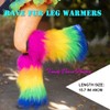 Aiosy St Patricks Day Faux Fur Leg Warmers Rainbow Furry