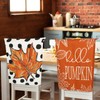 JarThenaAMCS 4Pcs Fall Chair Covers Pumpkin Maple Leaf Dot Dining