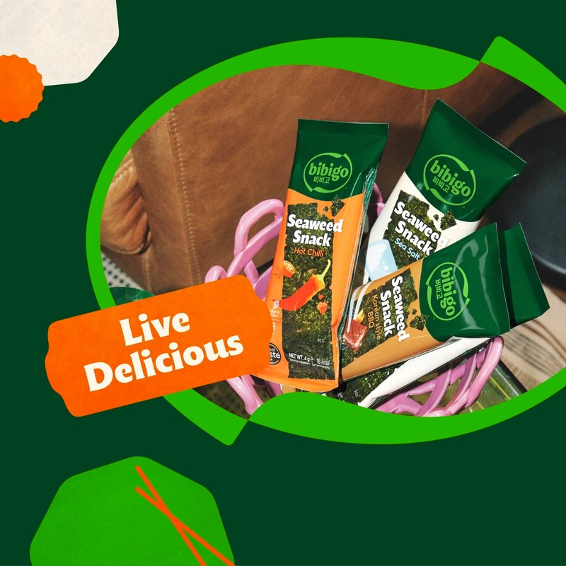 Bibigo Seaweed Crisps, Hot Chili, 0.14 Ounce (Pack of 1)