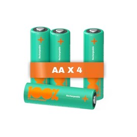 100%PeakPower Pilas AA Recargables 2600 mAh NiMH | Lote de 4 | Alto Rendimiento, Precargadas, Larga duración