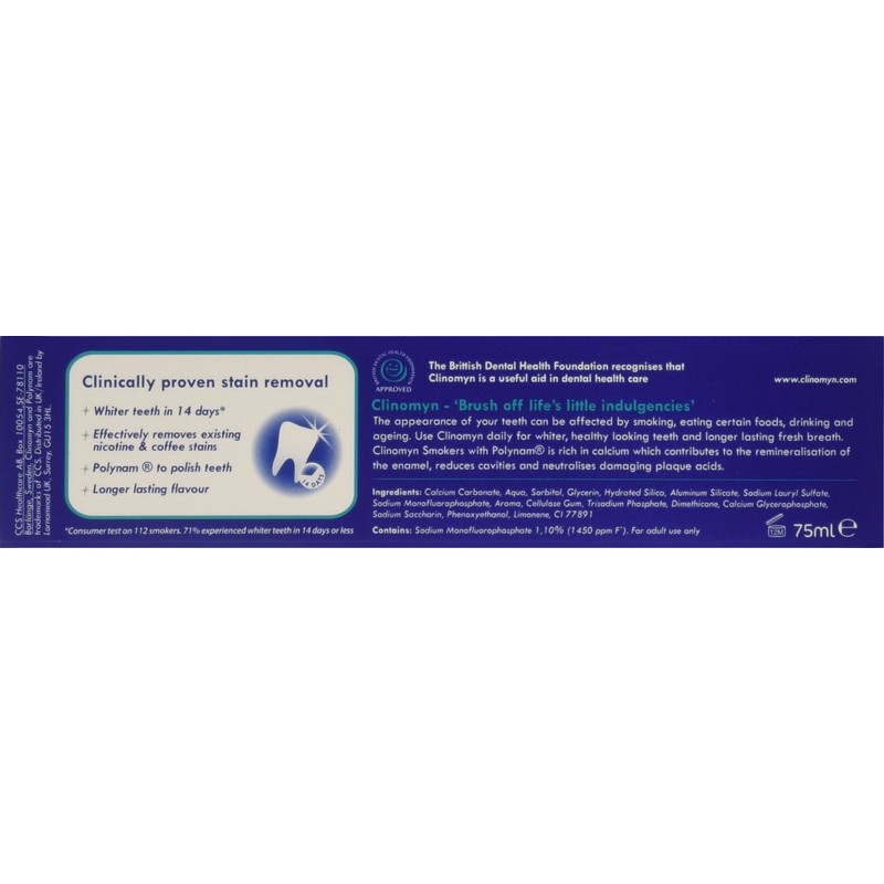 Clinomyn Smokers Toothpaste, 75ml