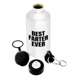 ThisWear Gifts For Dad Best Farter Ever 18oz Aluminum Water Bottle with Carabiner Clip & Sport Top