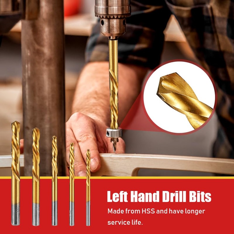 Kannino 10 Piece Screw Extractor Set and Left Hand Drill