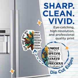 (2 Pack) Inspirational Sunflower Magnets - Bible Verse Decor - Christian Home Accessory - 5" On Longest Side - for Cars, Fridges, Toolboxes - Made in USA - MAG6187