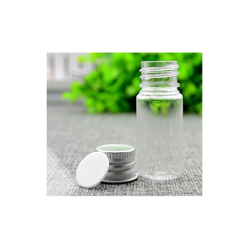 12Pcs 10ml/20ml Empty Refillable Clear Plastic Bottle with Aluminum Screw