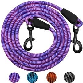 MayPaw 8FT/10FT Dog Tie Out/Check Cord, Heavy Duty Nylon Rope Training Leash 3/8-Inch Thick, Great for Strong Small Medium Large Dogs Indoor or Outdoor Walking, Camping, Hiking, Playing
