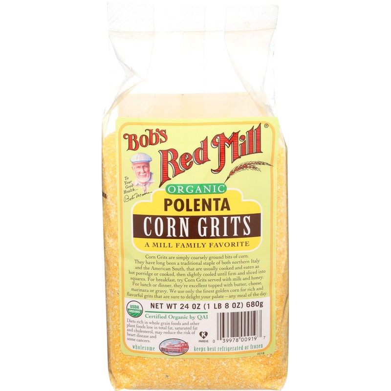 Bobs Red Mill 19490 Organic Polenta Corn Grits, 24 Oz