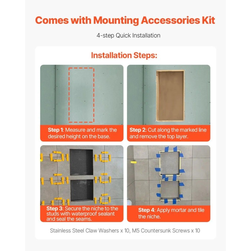 Recessed Wall Shelf For Bathroom Shower 16 X 28 X
