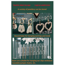 240 Holes Acrylic Earrings Holder,4 Doors Foldable Earrings Display Stand Necklace Earring Ear Studs Jewelry Show Display Rack Stand Organizer Holder Showcase, Clear, Large Capacity