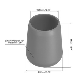 PATIKIL Fishing Rod Butt Cushion, 4 Pcs Silicone Fish Rods Seat Cushions Protector Cap End, Large, Gray