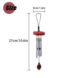 Small Wind Chimes Outdoor Aluminum Soft Melodic Tones Garden Game Yard Porch Home Decoration (Red)