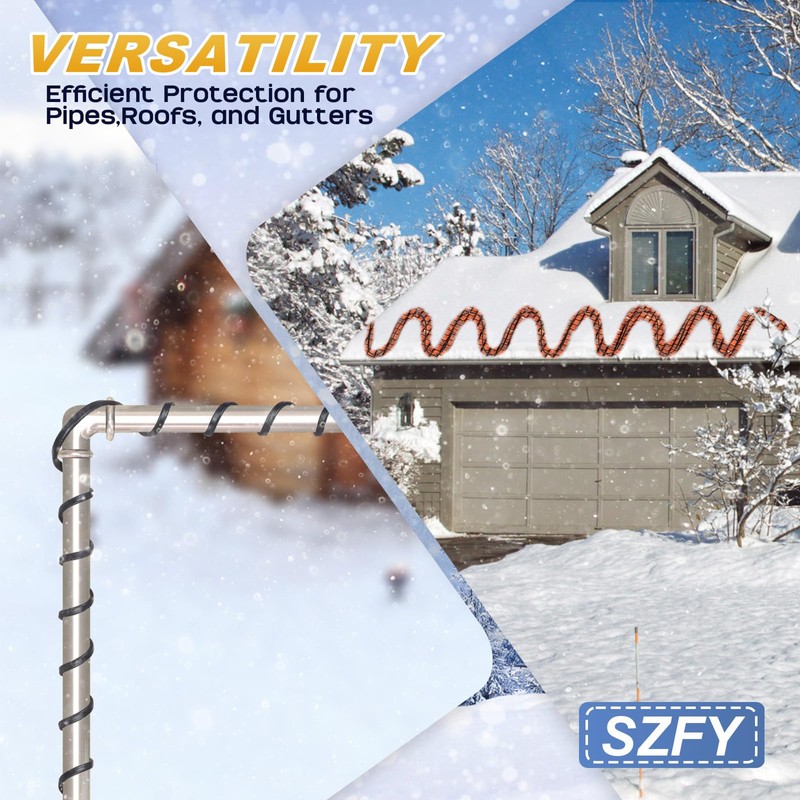 3FT~200FT Heat Tape for Water Pipes, -40°F Deicing Cable,Pipe Heat