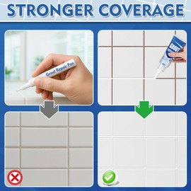 Tile Grout Repair Kit, 2 Pack Fast Drying Grout Filler for Bathroom, Kitchen, Shower, Versatile Triple Use with Grout Sealer, Replace Grout Pen for Restore and Renew Tile Joints Line