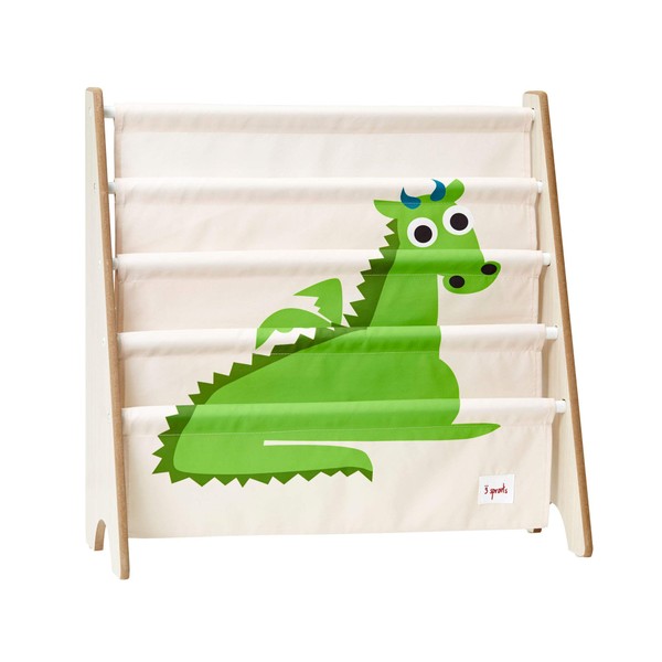 3 Sprouts Book Rack – Kids Storage Shelf Organizer Baby Room Bookcase Furniture, Dragon