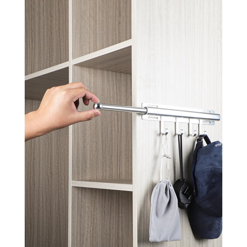 BaiNong 12 inch Valet Rod for Closets Pull Out Closet
