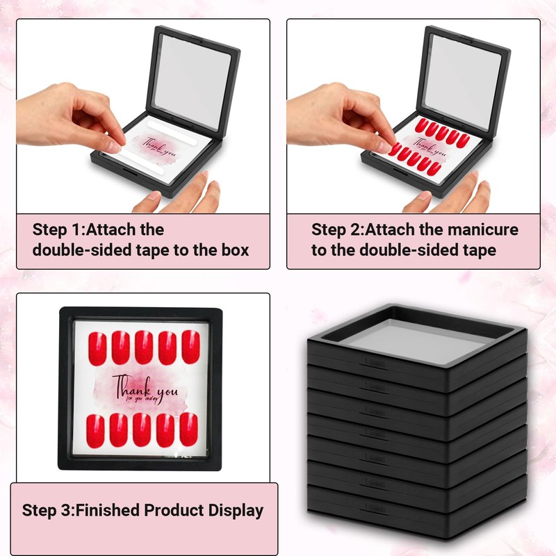PEDOBALI 32 Pcs Press On Nail Packaging Box with 120