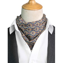 WANYING Men's Square Neck Scarf with Leather Loop Multifunctional Headscarf Bandanas Traditional Scarf Bandanas Vintage Retro 60 x 60 cm - Print Pattern, Pencil shavings pattern dark blue