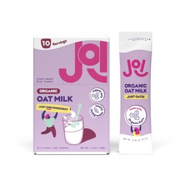 JOI Organic Oat Milk Powder, Unsweetened 10ct Carton - Instant, Single Ingredient, Dairy Free, Plant Based, Kosher, Shelf-Stable. Perfect for Smoothies, Protein Shakes, Overnight Oats. Tastes like Oats. Single Serve in Biodegradable Packaging.
