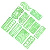 DOITOOL 11pcs Geometric Drawing Template Set Plastic Ruler Stencils for