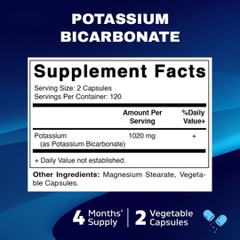 Vitamatic Potassium Supplement, 1020 mg, 240 Vegtable Capsules - Non-GMO - Gluten Free - Made in USA