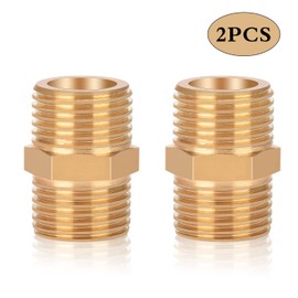 Oumuik Double Nipple 1/2 Inch Threaded Fittings Double Nipple on Both Sides Suitable for Sanitary, Central Heating, Hot and Cold Water Supply, Air Conditioning and Solar Systems etc