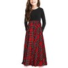 KYMIDY Girls Maxi Dress Kids Buffalo Check Plaid Long Sleeve