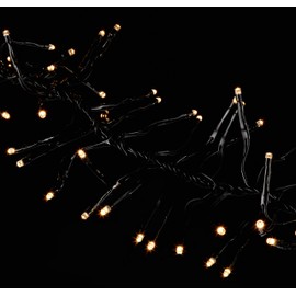 Serie Micro-LED-Lichtergirlande, 384-teilig, Farbe: warm white, 3mm, Kabel: schwarz, ca. 2,3 m Länge, Outdoor, mit Trafo