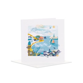 UK Greetings | Greeting Card | Camden Collection | For All Occasions | Thank you, Birthday, Congratulations | Her/Him | Seaside Design | With Envelope | 165 x 165 mm