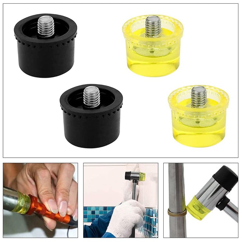 4 Pcs Rubber Striking Head Hammer Replacement 25mm Diameter Mallet
