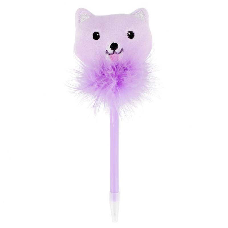 Kitten Plush Notebook/Diary with Padlock+Logo Pen, Lined A6