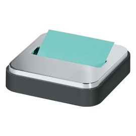 Post-it Dispenser Sticky Dispenser, 3x3 in, Black & Silver, Easy One Handed Dispensing (STL-330-B)