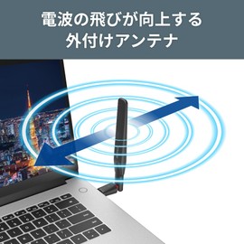 Buffalo WiFi Wireless LAN Child Adapter External Antenna 866Mbps/433Mbps 11ac/n/a/g/b USB 3.2 Gen1 WPA3 WI-U3-866DHP/N