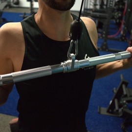 Gronk Fitness Aluminum Lat Pull Down Bar | Black | Perfect Lat Pull Down Attachment for Home Gym | Revolving Attachment | Light Weight for Easy Change | 48 inches