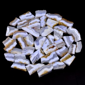 Natural Gemstone Row Slice (Blue lace agate)