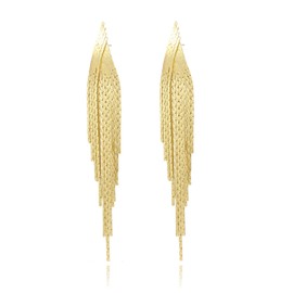 Long Tassel Earrings for Women Gold Dangle Earrings Metal Chain Gold Statement Earrings, Punk Long Threader Earrings Wedding Bridesmaid Prom Party
