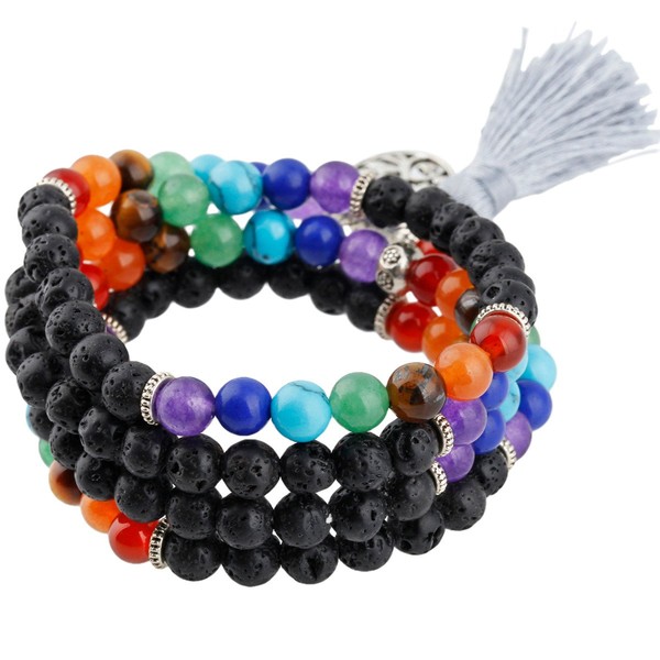 KYEYGWO 108 Prayer Mala Beads Wrap Wrist Bracelet for Women