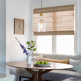 ELYCCUPA Glass Pendant Light Modern Brass 1 Light Single Dome Pendant Lighting Fixtures for Kitchen Island Dining Room Hallway, Dia 9 Inch, E26, UL Listed