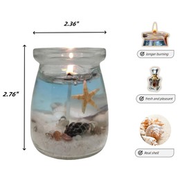 Nine Mansion Oceans Theme Gel Candle, Jelly Candle, Blue Purple Pink Transparent Aromatherapy Candle, Handmade Candles for Meditation SPA Relaxation Reading in The Bedroom and Bathroom(Purple)