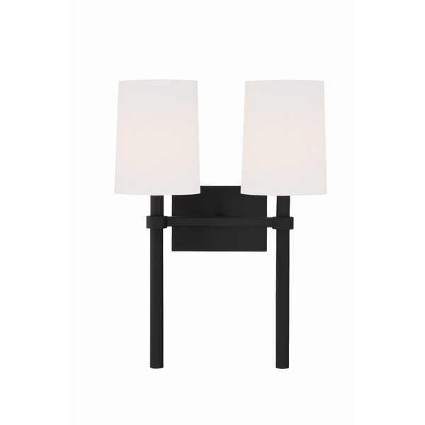 Crystorama Bromley 2 Light Black Forged Sconce