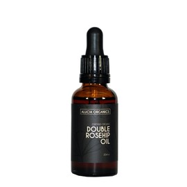 Alucia Organics Certified Organic Double Rosehip Oil 30ml - Pure, Natural, Organic, Face Oil for Sensitive Skin, Fine Lines, Wrinkles, Sun Burn, Stretch Marks, Scars, Damaged Skin