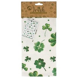 Shamrock Gift Company - Waffle Tea Towel 'Good Luck From Ireland' - 100% Cotton