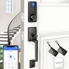 WiFi Smart Keyless Entry Door Lock Set w/Front Door Handle,