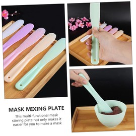 minkissy 5pcs Stirring Rod Film Plate Beauty Tool Cosmetic Spatula Scoop Makeup Acid Applicator Facial Eyeshadow Facial Masks Brush Tools Silica Gel Eye Shadow Brush Mix re-usable